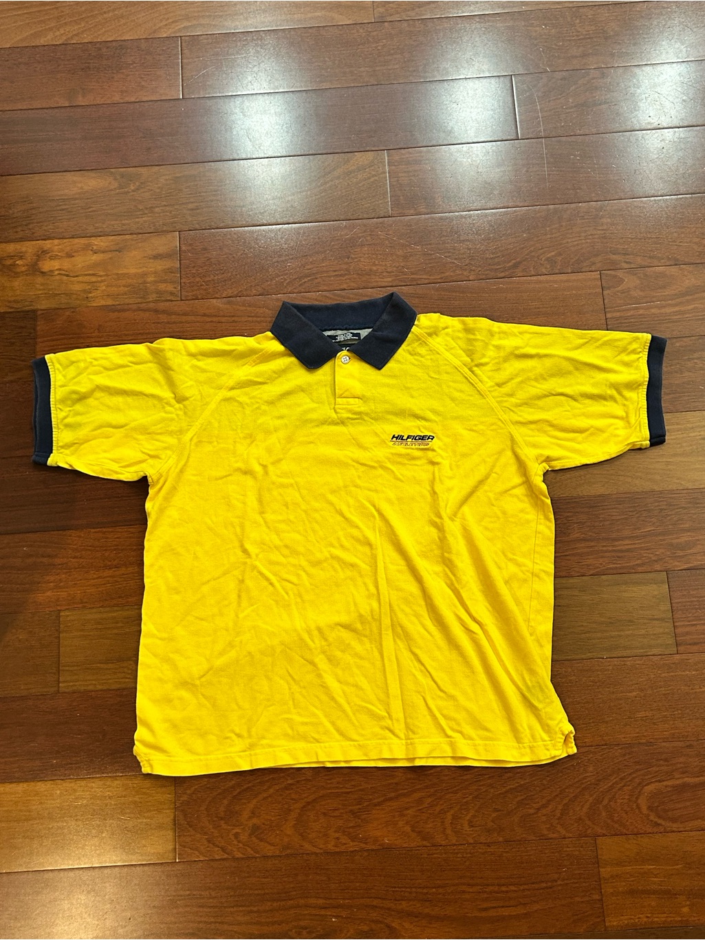 Tommy Hilfiger Men’s Bright Yellow Polo With Navy Trim